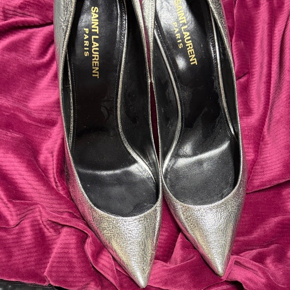 Saint Laurent Metallic Silver Heels - Picture 4 of 4